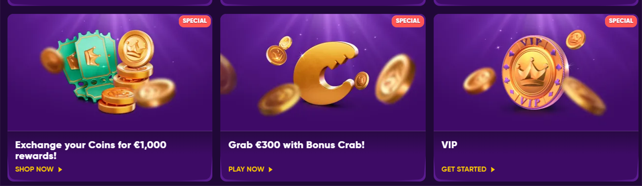 Kingmaker Casino bonus offers — Coin rewards, Bonus Crab, VIP perks